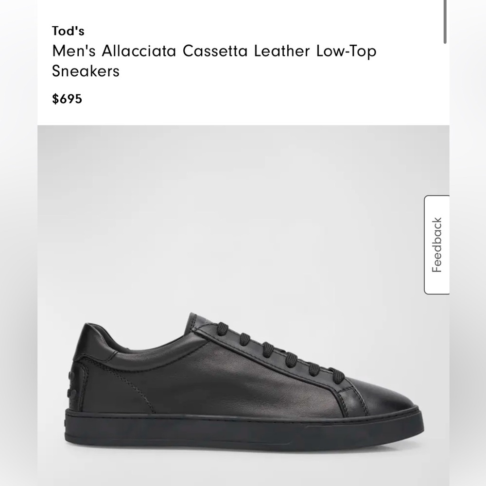TODS Men's Allacciata Cassetta Leather Low-Top
Sneakers US/12 EU/10.5 - Picture 2 of 9